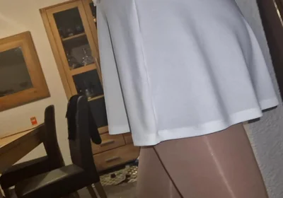 White Short Skirt Ass Watcher