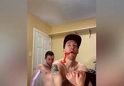 Twink Cums Handsfree Bareback Fucking