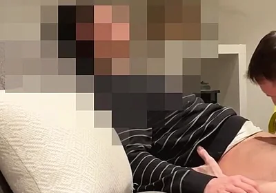 Straight Young Hairy Twink Cums After Edging and Getting Sucked on the Couch