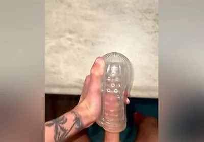 Jerking Off With Clear Fleshlight