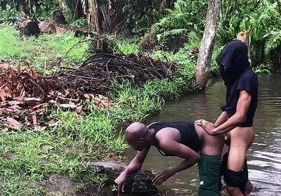 Nigerians Boys Where Caught Having Sex Inside a Swamp River with Bushes Rounding Them