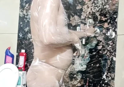 Desi Man Taking a Shower