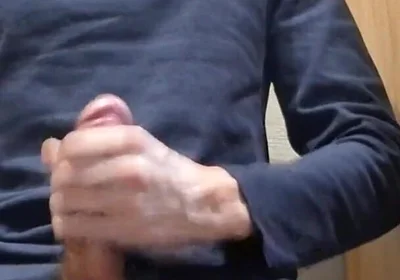 European Guy Smoking and Jerking off His Big Cock