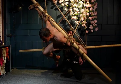 Beautiful Zeus Bound in Jute Shibari Elegance to Powerless Predicament Strain