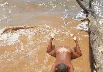 Naked Ladysilva on the Beach Showing off Her Tanned Hot Ass with Sexy Mark