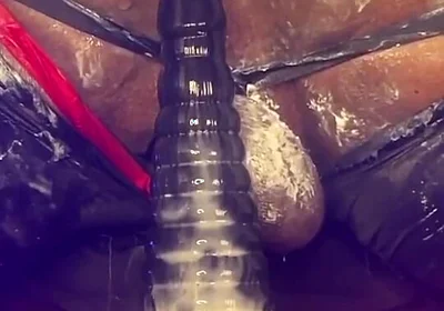 Femboy Bottom Dipsodeep Creams Butthole with Large Dildo - Anal Training