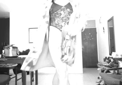 She Happily Opens Her Autumn Coat and Shows Everything That Is Underneath.