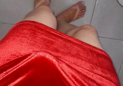 Crossdresser Cum Inside Sexy Velvet Dress