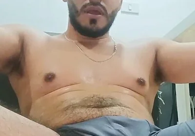 Sexy Hairy Latino Exercising at Home
