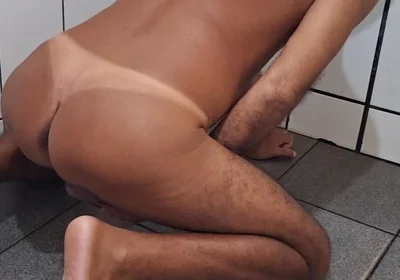 Sissy Ladysilva in the Bathroom Naked Showing off Her Tanned Ass with Sexy Mark