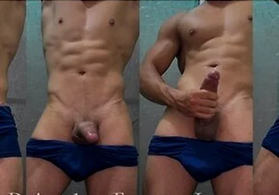 Hot Personal Trainer Moaning Loud And Shaking Cock In The Gym Shower