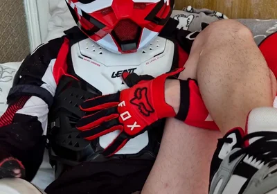In Biker Gear, He Brought to Orgasm