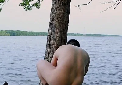 Lakeside Muscle Worship Flexing My Massive Biceps, Ripped Abs, and Juicy Ass Before an Explosive Cum Tasting Finale
