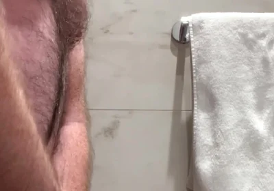 Hotel Bathroom Wank and Cum