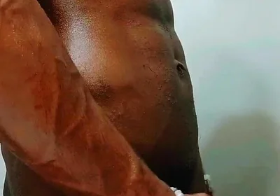 Oiling up My Big Black Cock