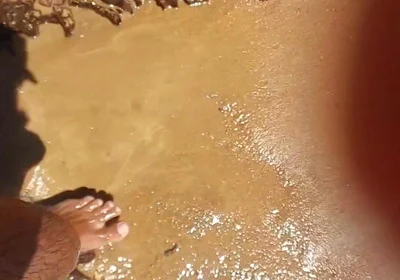 Sissy Ladysilva Walks Naked on the Beach with Her Hot Ass Tanned and Masturbating His Cock Until She Cums