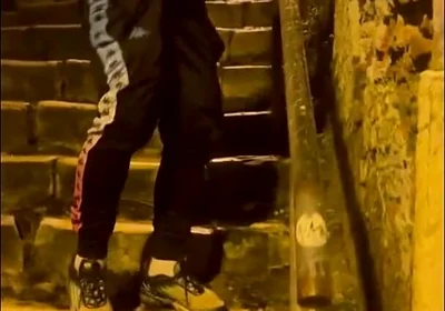 Amateur Boy Catches His Friend Pissing in the Street and Touches His Cock