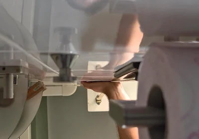 POV Muscular Bear Jerks off in the Toilet.