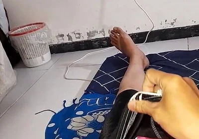 Wearing Satin Pink Lingerie Inside Shorts and Cum Into It