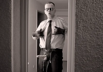 Leather Man10 Cock Play & Cum Shots (rear Window)