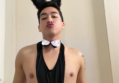 Cute Femboy Bunny Seducing