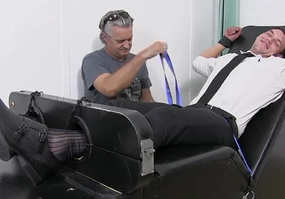 Business Gay Restrained By Foot Fetish Dominant Master