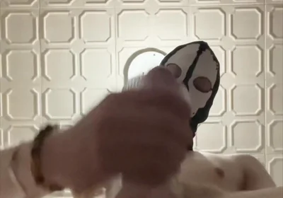 7 Inch (18cm) Hot Cock Owned by a Masked Slim Twink. Flashlight Intense Masturbation, Moaning. Full Video