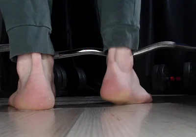 Weightlifting Exercise and My Foot Landed in Sperm.(at the End I Stepped in Drool)