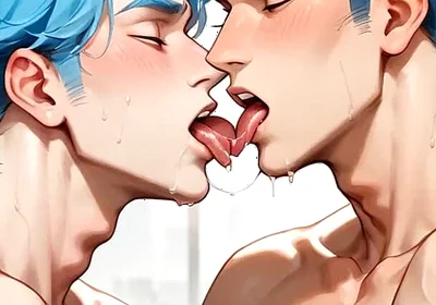 A Gigantic Pop-shot Deluge! Blue-haired Office Climaxes Are the Best Gay XXX Porn!