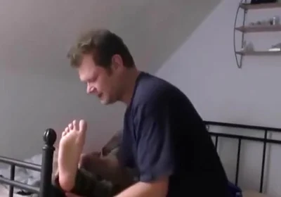 Army boots master feet licking