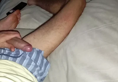 This Guy's Insatiable Cock Is Masturbated with His Feet and Fucks the Couch