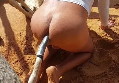 Ladysilva Breaking Into Her Hot Ass with a Big Thick Cock on the Beach