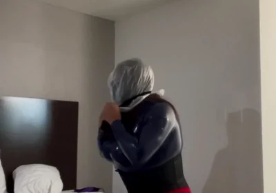 Latex Sissy Tries Breathplay for the First Time