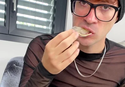 Hot Gabriel Pleasuring Himself and Eating His Cum!