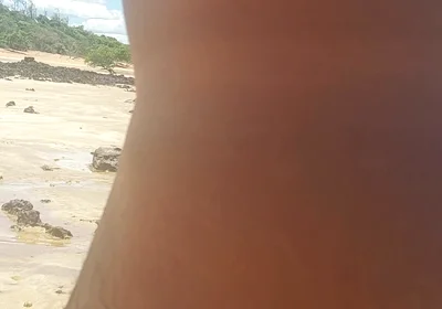 Ladysilva Walking Naked on the Beach and Masturbating His Cock Until He Cums