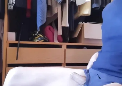 Jerking off Sitting on a Chair in a Dressing Room