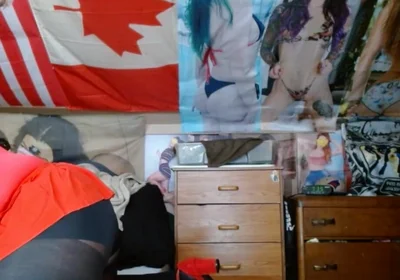 Fat sissy Dancing in red and black outfit