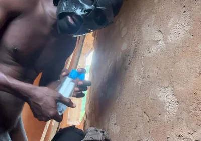 Warrior Leave the Battlefield & Get to Uncompleted Building & Made Special Masturbator & Cumshot