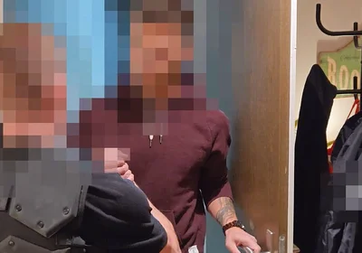 Part 1 - Straight Muscle Guy and Security Guard First Time Anal, Kissing and Blowjob While I Watch