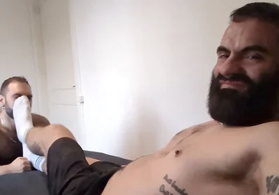 Bearded Master's Extreme Domination on Hairy Gorilla. Spit, Bondage, Rimming, Anal Training, Hummiliation.