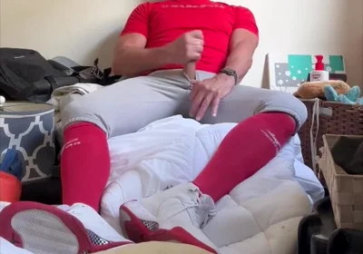 Alpha Baseball Playerjockdad87 Is at It Again Shooting His Jock Cum in Baseball Gear
