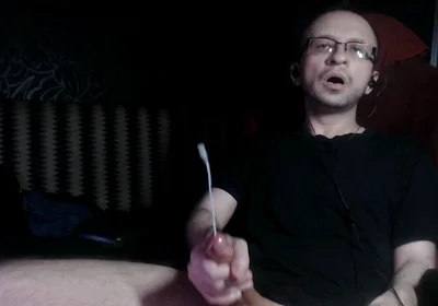 Horny Guy with Huge Massive Cock Big Load. Hot Cumshot