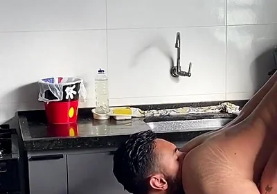 Eating the Little Bitch in the Kitchen at Home