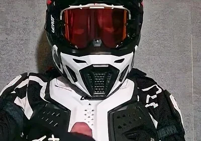 Horny Motocross Player Cumming on Boyfriend Helmet