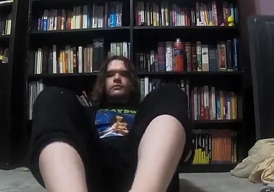 Chubby Boy Gives His Dildo a Footjob