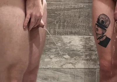 Piss Play on Each Other with Big Cocks