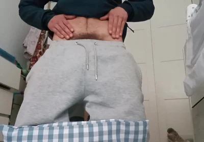 The Fitness Trainer Jerks off Inside His Pants and Shows You His Cock