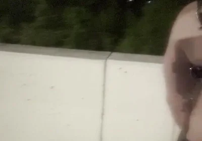 Midnight Bridge Tease: Asian Muscle Hunk's Leather-clad Cock Reveal