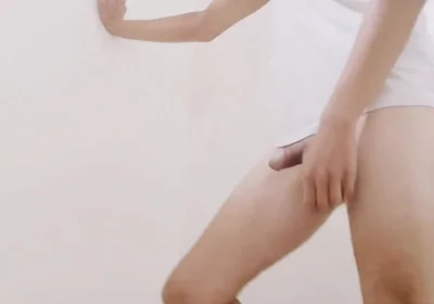 Guy Shows off His Smooth Hot Body, Jerks off and Cums Into the Cam