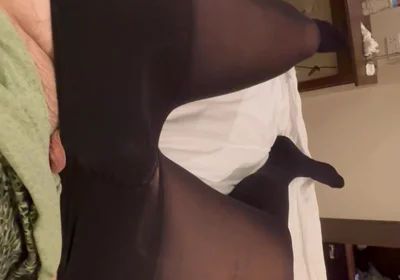 Stepdad Rips Stockings to Finger Arse